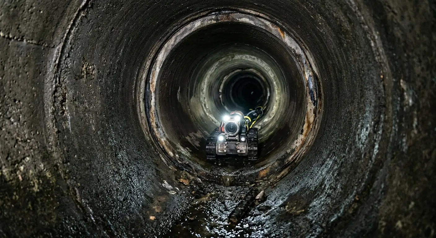 Robotic sewer camera inspecting pipe interior for Drain Snake Service in Winter Park